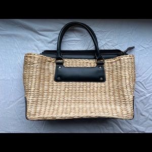 J.Crew Straw & Leather Purse